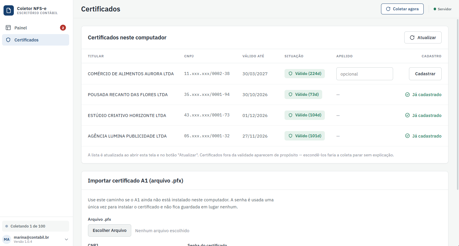 Certificados detectados